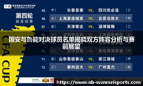 国安与鲁能对决球员名单揭晓双方阵容分析与赛前展望