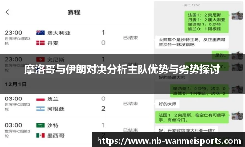 摩洛哥与伊朗对决分析主队优势与劣势探讨
